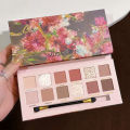 New 12 Colors Begonia Flower Oil Painting Pink Brown Eyeshadow Palette Matte Pearlescent Fine Glitter Earth Tone Low Saturation Eyeshadow Palette. 