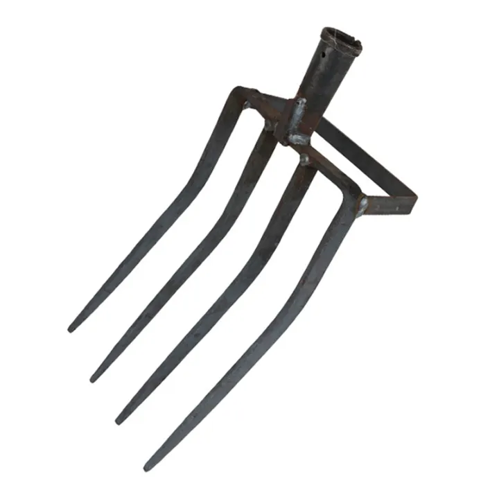 Gardening Pitchfork, Metal Large Fork Gardening Tool with 4 Gardening Claws for Compost, Horses, Hay Mulching Fork Easy to Use