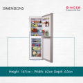 SINGER Bottom Mount Refrigerator  208 Ltr  Black. 