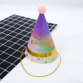 1pcs birthday hats kids boy girl black birthday party decorations happy birthday paper hat prince princess crown. 