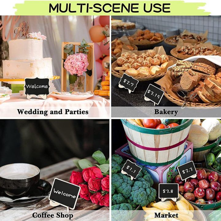 XHHDQES%20Mini%20Chalkboard%20Sign%2020%20Pack%20Food%20Labels%20for%20Party%20Buffet,%20Wooden%20Small%20Chalk%20Board%20Signs%20with%20Easel%20Stand%20for%20Food%20Tags%20-%20Image%204
