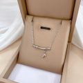 【Titanium steel throughout】Geometric animal temperament, personality, minimalist wind furnace, real gold necklace, women's ins, clavicle chain.