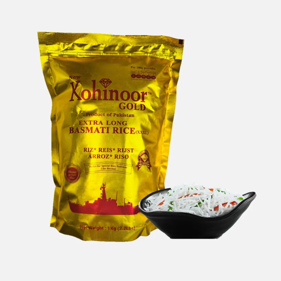 New Kohinoor Gold Extra Long Basmati Rice – Premium Aroma & Fluffy Grains (1 Kg)