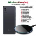 15W Fast Wireless Charger for LG V35 V40 V50 V50S V60 ThinQ LG Velvet 5G Phone Wireless Charging Pad Acrylic Breathing Light. 