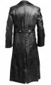 MEN'S GERMAN CLASSIC WW2 MILITARY UNIFORM OFFICER BLACK REAL LEATHER TRENCH COAT. 