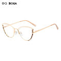 OQ BOGA 6 Colors Unisex Anti Blue Light Screen Radiation Computer Glasses Women Men Eye Protection Fashion Metal Cat Eye Frame Eyewear. 