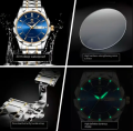 Waterproof BINBOND Men Watch Stainless Steel Quartz Luminous Classic Business Wristwatch. 