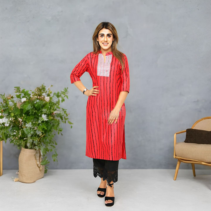 Ready to Wear Stylish, Luxurious, and Comfortable Linen Kurti for Women - Contemporary Fashion Choice