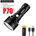 Lamgool Super Bright Hi Power LED Electric Torch/Flash-Light P70 USB Rechargeable Electric Torch Waterproof Light 26650 Battery Flashlight. 