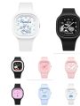 New kids cartoon square silicone noopy big-eared dog watch pudding boys girls quartz watch. 