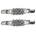 2X Retro Cardigan Clip Sweater Clip Women Filigree Cinch for Back of Dresses Shawl Clip.