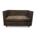 Chesterfield Two Seater Wooden Velvet Sofa. 