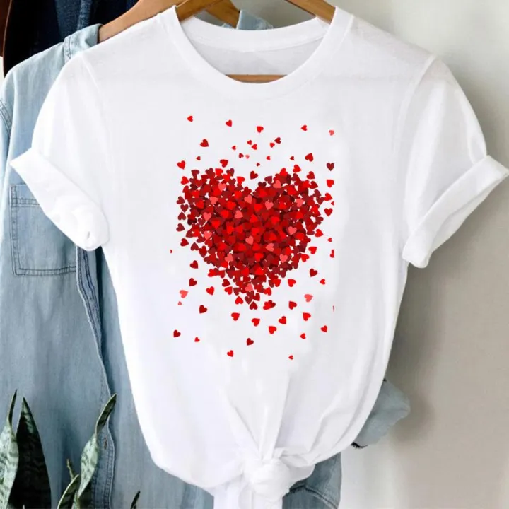 Tee%20Women%20Top%20Clothes%20Love%20Heart%20Valentine's%20Day%20Lady%20Casual%20Short%20Sleeve%20Fashion%20Summer%20Tshirt%20Regular%20Female%20Graphic%20T-Shirt%20-%20Image%205