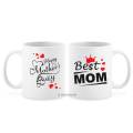 Happy Mothers Day - Best Mom - Multicolor Ceramic Mug White Int-2461 - Coffee Mug. 