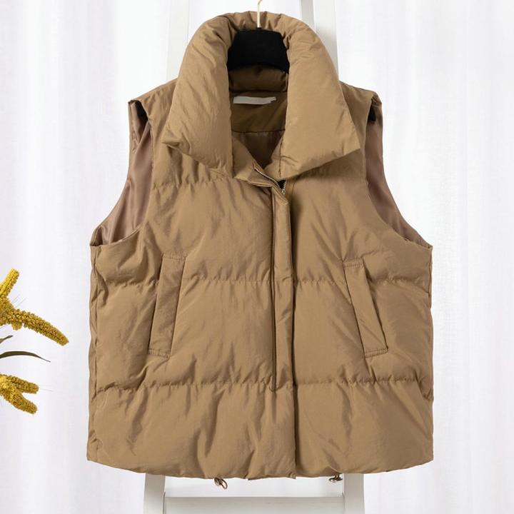 Women%20Vest%20Coat%20Women's%20Stand%20Collar%20Sleeveless%20Vest%20Coat%20with%20Zipper%20Placket%20Pockets%20Autumn%20Winter%20Solid%20Color%20Thickened%20-%20Image%204