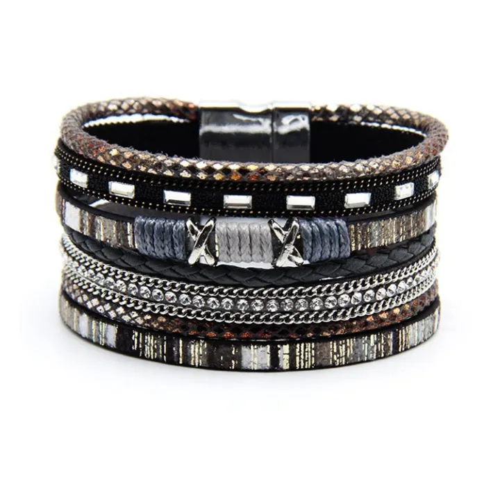 Boho%20Ethnic%20Style%20Magnetic%20Buckle%20Clasp%20Handmade%20Braided%20PU%20Leather%20Wrap%20Bracelet%20Jewelry%20For%20Women%20-%20Image%205