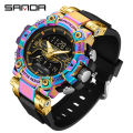 Sanda Men's Watches Sports Military 50 M Waterproof Digital Wrist watch for Male Clock Stop watch Relogio Masculino 3186. 
