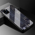 For iPhone 11 Back Cover Version Theme Case Tempered Glass Protection shockproof Cover for iPhone 11 case Transparent Circuit Board Design Full Coverage Phone cases.