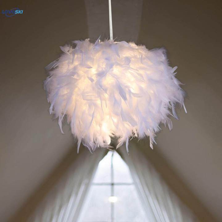 Feather Lamp Shade for Table Lamp and Floor Lamp for Living Room Party Decor
