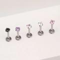 1Pcs G23 Titanium Piercing CZ Gem Internally Threaded Labret Monroe Lip Ring Tragus Nail Helix Earring Stud 16G 18G Body Jewelry.