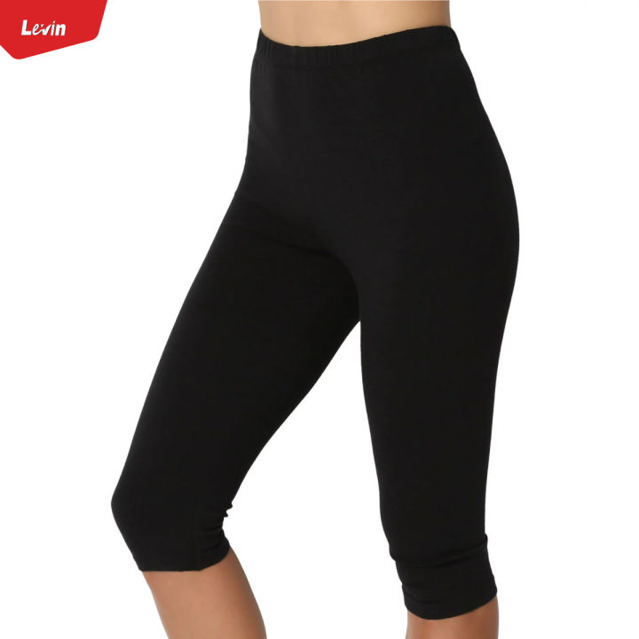 Women's%203/4%20Three%20Quarter%20Basic%20Cotton%20Capri%20Leggings%20For%20Ladies%20From%20Levin%20-%20Image%203