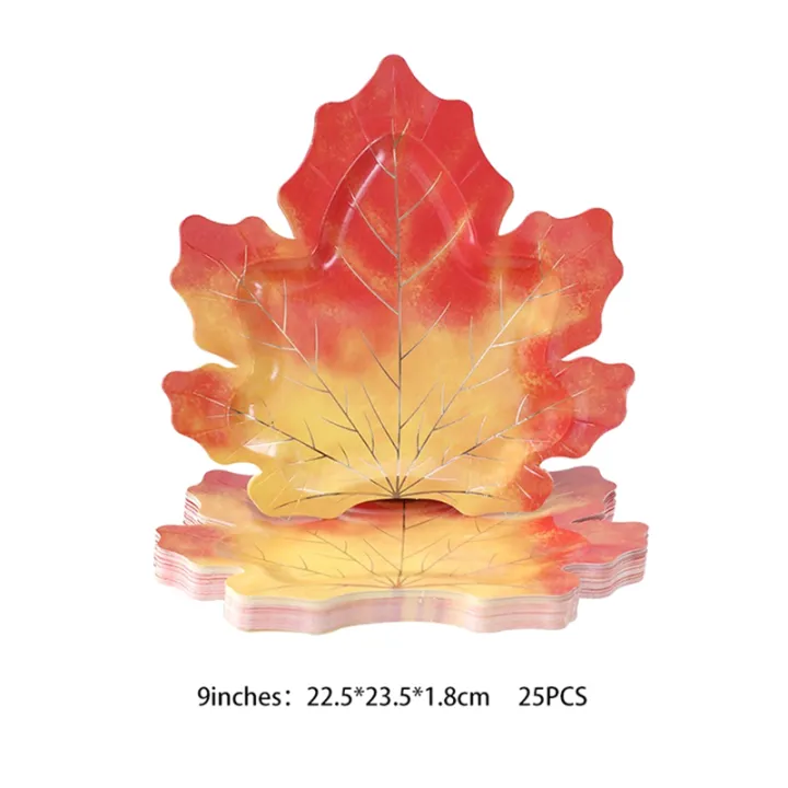25PCS%20Autumn%20Decorative%20Maple%20Leaf%20Disposable%20Tableware%20Paper%20Tray%20Paper%20Cup%20Table%20Cloth%20Cake%20Decorative%20-%20Image%202