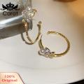 Carat Earring Jewelry Imitation Pearls Butterfly C-shaped Piercing Earrings. 