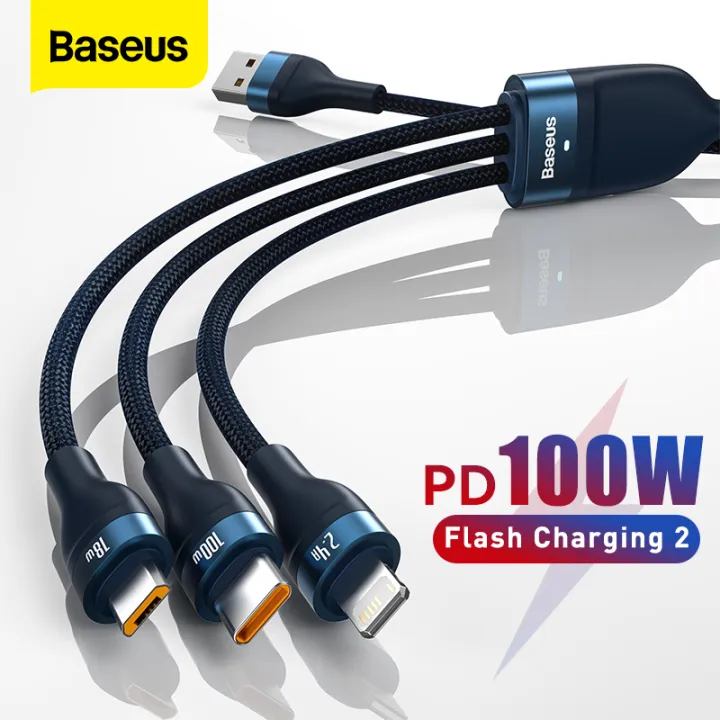 Baseus%203%20in%201%20USB%20Type%20C%20Cable%20100W%20Fast%20Charging%20Data%20Cable%20for%20iPhone%2013%20Pro%20Phone%20Charger%20for%20Xiaomi%20Samsung%20Micro%20USB%20Cable%20-%20Image%202
