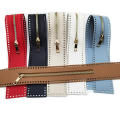 55cm Universal Double-sided Leather PU Zipper Accessory Woven Bag Zipper Strip With Rope Hole Long Zipper. 