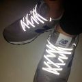 1 Pair 120cm Flat Reflective Runner Shoe Laces Safety Luminous Glowing Shoelaces Unisex for Sport Basketball Canvas Shoes.