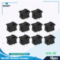 10 PCS COMBO OFFER- 6A 3Pin BLACK Color MICRO Rocker Switch 3 Pin 6A 250V 2 Positions SPDT ON OFF Boat Rocker Switches Power Rocker Switches Electronic Projects. 