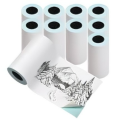 3 Rolls, Size: 57mm X 30mm, Self-Adhesive Inkless Waterproof White Color Thermal Sticker Paper Roll  - Perfect For Mini Printer, Portable Printer, Printer Mini, Label Printer, Model C9, PT 210, 230,X5, X6,C22 Etc.. 