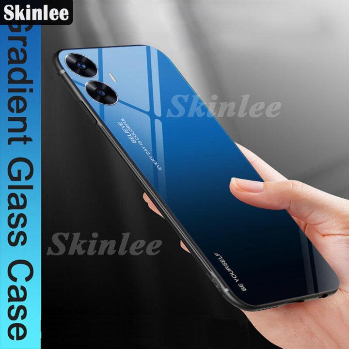 HAOYE Cover per OPPO Realme 14 Pro 5G, Custodia in Colori Sfumato, Vetro Temperato Antigraffio Back Cover + Bordo in Silicone Morbido TPU Protettiva