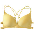 Front Buckle Korean Style Girls' Clothing All-Match Beauty Back Cross Spaghetti Strap Early High School Student Underwear Push up Small Size Bra.