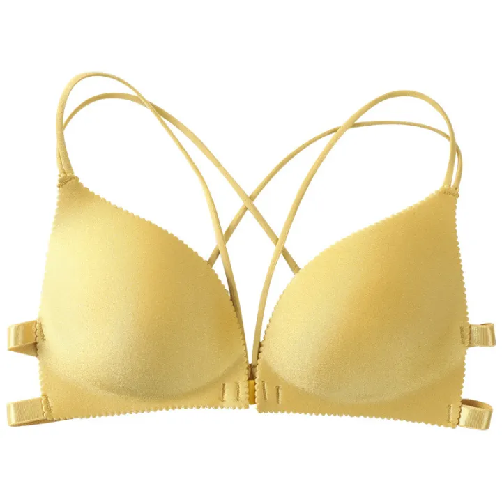 Front%20Buckle%20Korean%20Style%20Girls'%20Clothing%20All-Match%20Beauty%20Back%20Cross%20Spaghetti%20Strap%20Early%20High%20School%20Student%20Underwear%20Push%20up%20Small%20Size%20Bra%20-%20Image%205