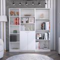 Elgin 6 Fit Black & White Bookcase Display Rack, Modern Home Display Rack, Bookshelves & Bookcases, Display Shelf with Storage, Book Shelves for Bedroom, Living Room, Home Office. 