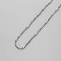 Minimalist stainless steel slub square pearl single chain clavicle chain fashion and versatile titanium steel men's necklace wholesale.