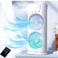 Rechargeable Remote Control Double Head Spray Cooling Fan. 