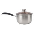 Milk Pot Energy Saving Portable Saucepan Evenly Heat with Glass Lid for Kitchen. 