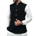 Stylish black koti for men panjabi | Panjabi vest or waist coat for men | Mujib coat for men black half.
