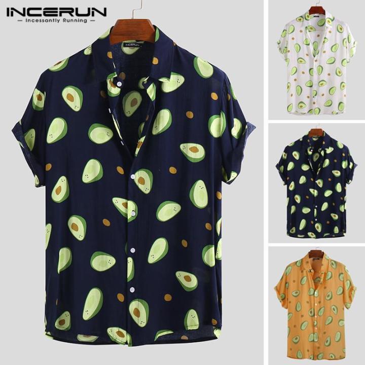 INCERUN%20New%20Mens%20Hawaiian%20Avocado%20Floral%20Short%20Sleeve%20Beach%20Party%20Top%20Fancy%20Dress%20Shirts%20-%20Image%204