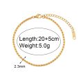 Stainless Steel Gold Plated Tarnish Free Jewelry Wheat Texture Rope Chain Anklets Bracelets Foot Leg Jewelry For Women Ladies. 