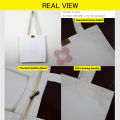 Samia Crafts 13/14Inc Fashionable Top Handle Canvas Tote Bag - Simple Plain Solid Color Best Fabric & Shopping Bag For Daily Use.