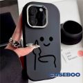 Simple Cartoon Line Expression Phone Case Compatible for IPhone 7Plus 11 14 15 13 12 Pro Max XR 7 8 Plus XS Max X Creative Cute Couples Electroplate Plating Metal Lens Soft Cover.