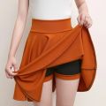 2023 Flared Skirts Women's Basic Shorts Skirt Fashion Versatile Black Casual Mini Skater Medium Pleated Fluffy Skirt Plus Size.