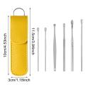 6 Pcs/Set Ear Cleaner Wax Vac Removal Stainless Steel Ear Wax Pickers Ear Cleaning Tool Spoon Earwax Remover Beauty Health Earpick.