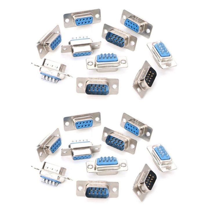 TWEXQNY 10Pairs Db9 Male and Female Rs232 9 Pin Wire Solder Serial Port Plug Connectors