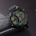 Popular Men's Watch, Casual Fashion Multi Time Zone Belt Date Men's Watch.