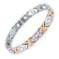【beauty code store】Rainso Crystal Woman Bracelet Stainless Steel Health Magnetic Gold Fashion Lady Bracelets Gift for. 