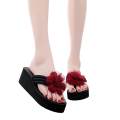 36-41/ Korean Style Wedges Women's Ladies Summer Flower Home Wedges Beach Shoes Sandals Flip Flops Slippers.